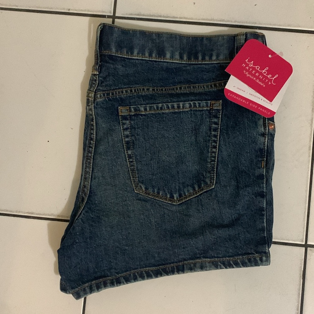 Midi Maternity jean shorts